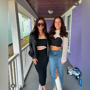 Black & white midi dress